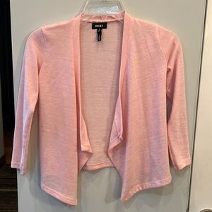 DKNY girls pink asymmetric cardigan